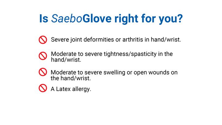 SaeboGlove Contraindications