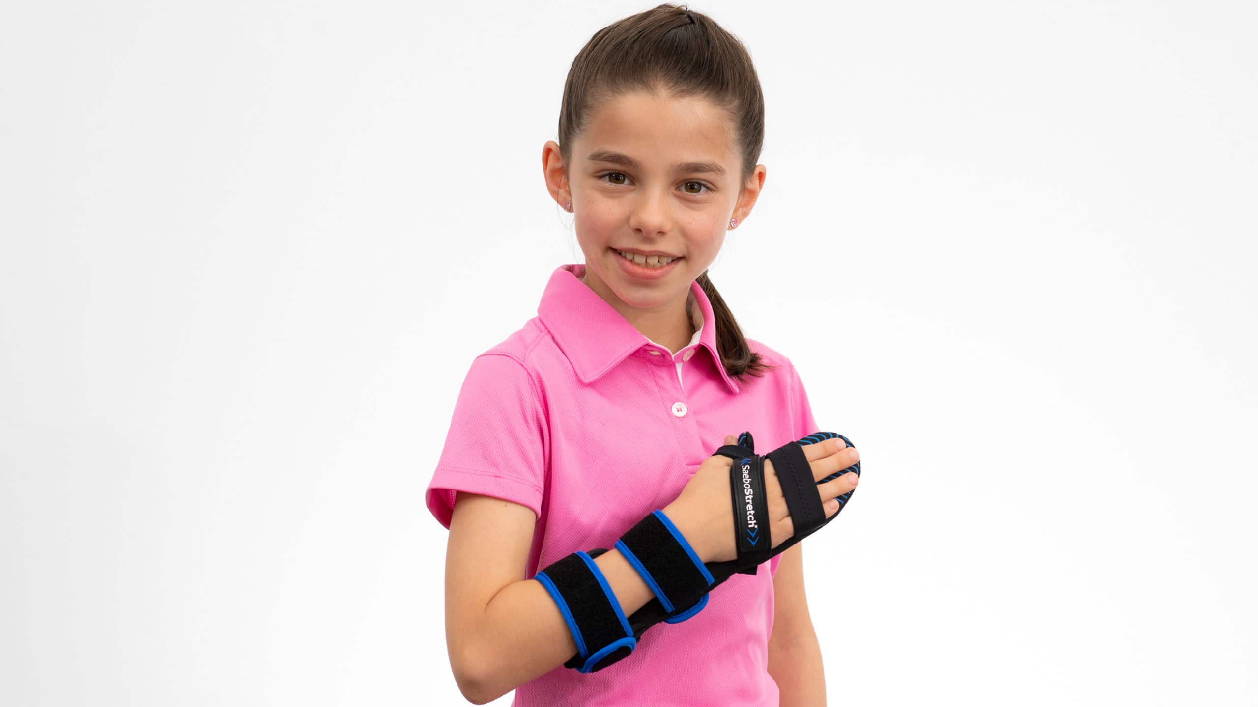 Blue Pediatric SaeboStretch worn by boy